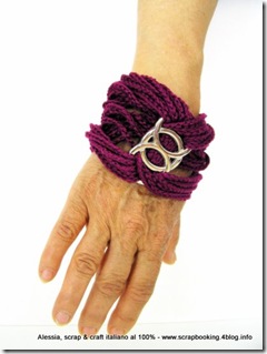 braccialetto all'uncinetto, purple chain