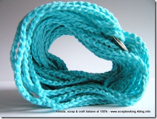 braccialetto a crochet, turquoise chain