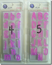 set di timbri in resina alfabeto (uno minuscolo ed uno maiuscolo, 1 pezzo per tipo) - 7,00 euro cad.