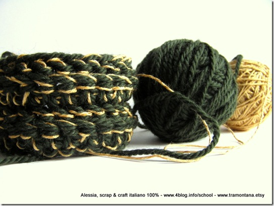 esperimenti: lavorare a crochet mescolando lana e altre fibre