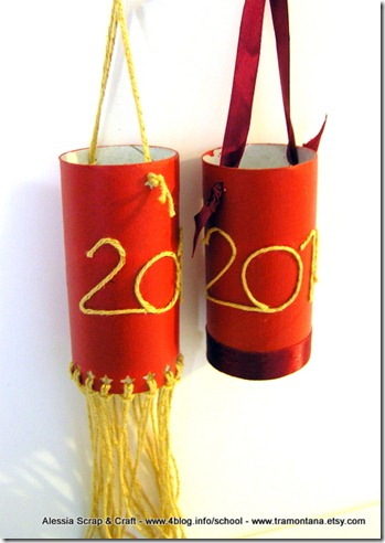 Decorazioni per la festa di capodanno: lanterne rosse riciclate