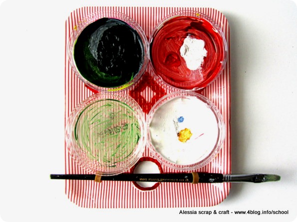 Eco Craft Tour: tavolozza da pittore riciclando coperchi