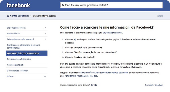 Facebook: Come scaricare e salvare dati e foto dal proprio profilo