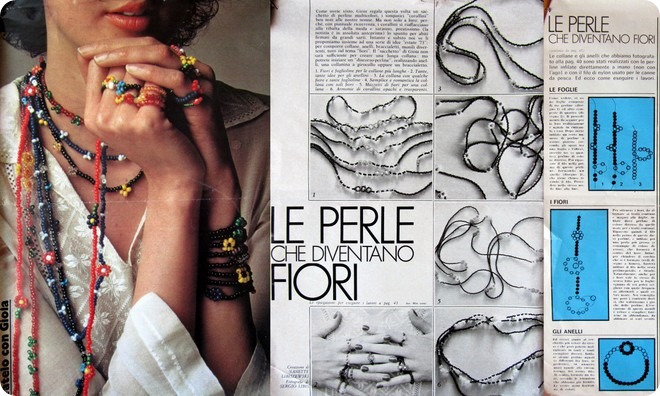 Tutorial Vintage: tante collane e anelli  di fiori di perline
