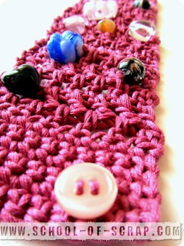 Crochet: PINK il braccialetto a rete alternata rosa antico