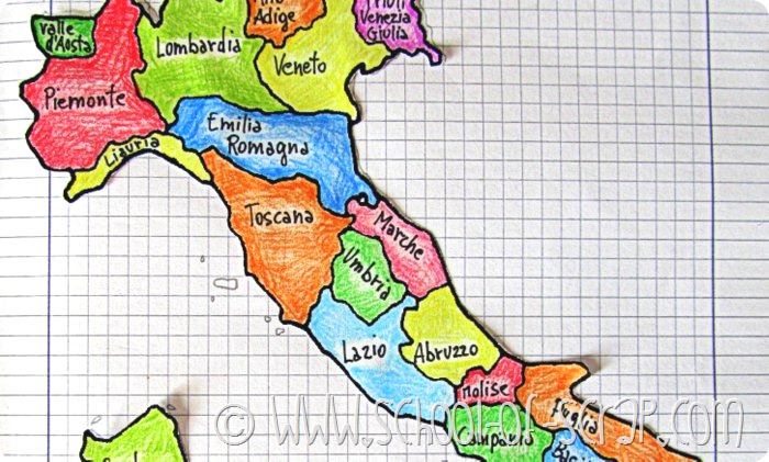 Scuola Primaria: impariamo le regioni d’Italia