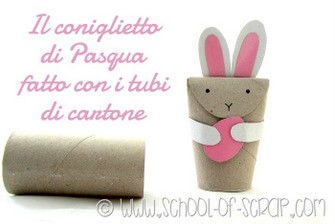 Lavoretti di Pasqua per bambini: il coniglietto fatto con i tubi di cartone