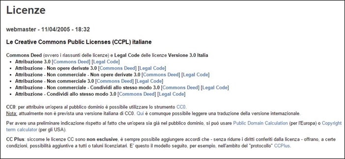 le licenze creative commons