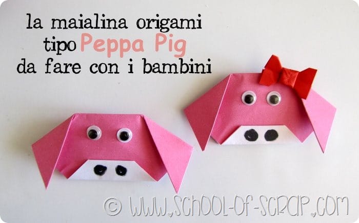 Lavoretti: come fare la maialina Peppa Pig origami con i bambini