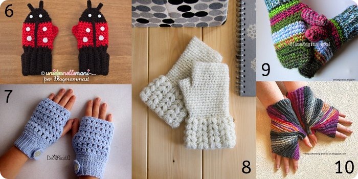 Raccolta di Idee: 10 tutorial per guanti strepitosi da fare a crochet