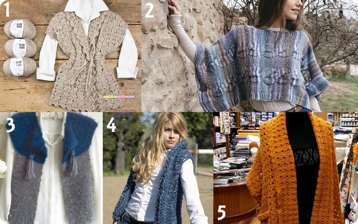 Raccolta di idee 10 progetti per fare gilet invernali a maglia e uncinetto