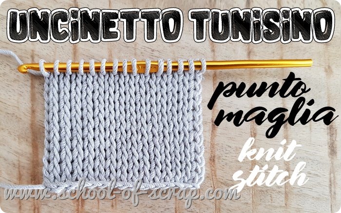 Uncinetto tunisino facile punto maglia knit stitch che imita la maglia rasata ai ferri