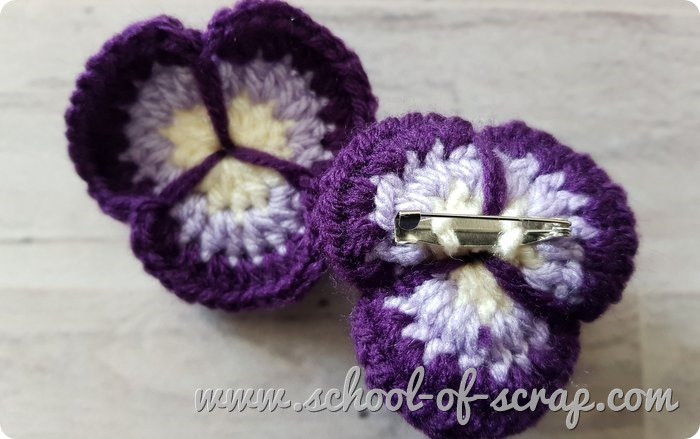 Uncinetto videotutorial del fiore viola del pensiero pansy flower a crochet