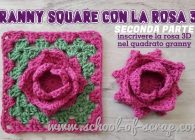 uncinetto: granny square con la rosa 3D in rilievo video tutorial seconda parte