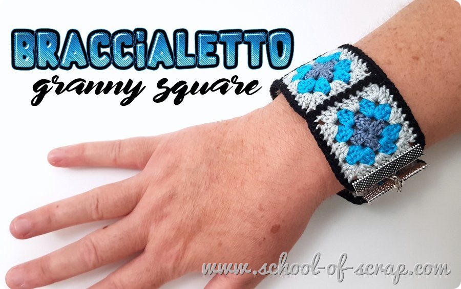 Uncinetto facile video tutorial braccialetto con mattonelle granny square
