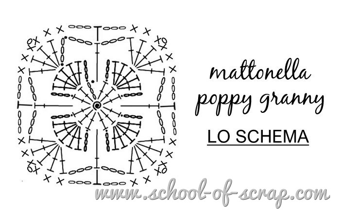 mattonella poppy granny square - lo schema