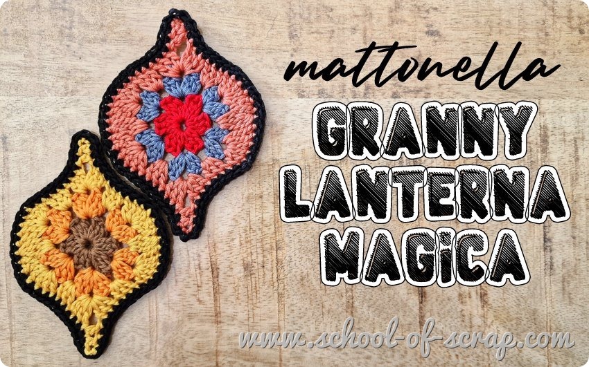 Uncinetto facile video tutorial e schema mattonella granny lanterna magica