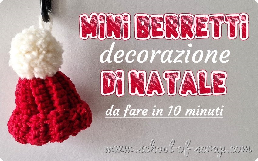 Mini berretto all’uncinetto decorazioni di Natale fai da te in 10 minuti
