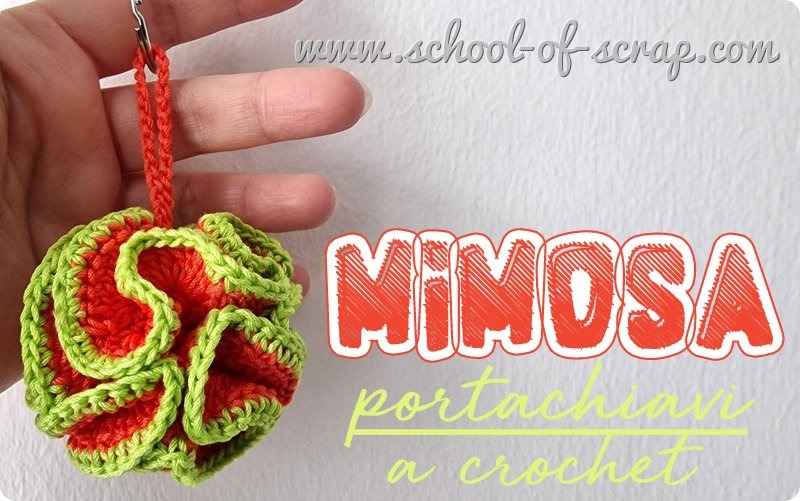 Uncinetto facile MIMOSA tutorial come fare il portachiavi a crochet