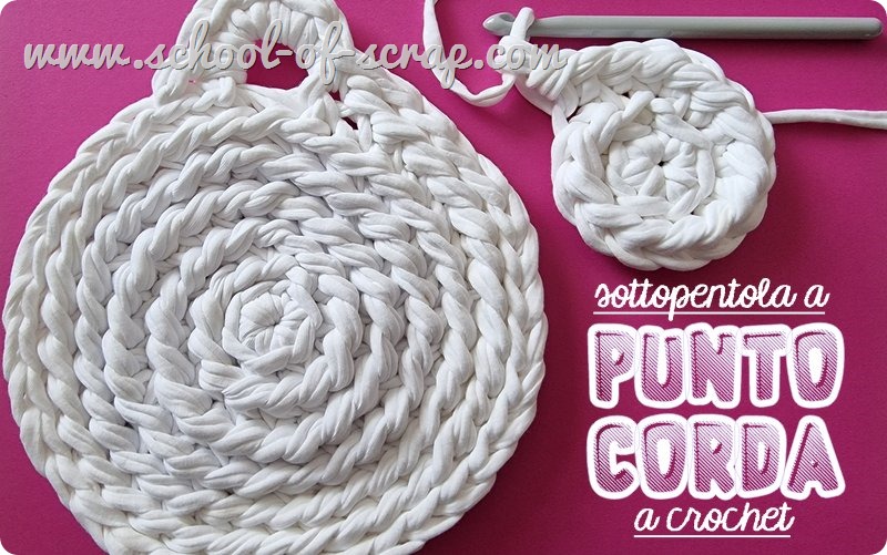 Idee all’uncinetto sottopentola a Punto Corda a crochet