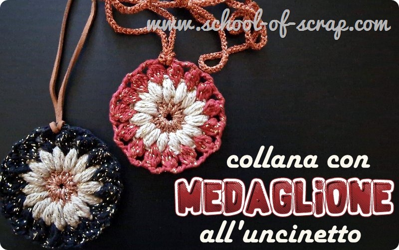 video tutorial collana con medaglione all’uncinetto