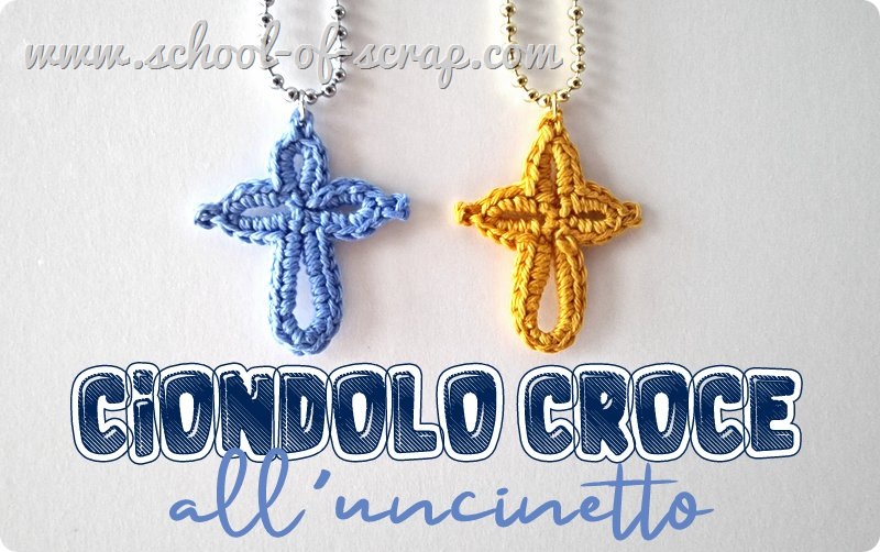 Tutorial Collana con ciondolo a croce fatto all’ uncinetto 