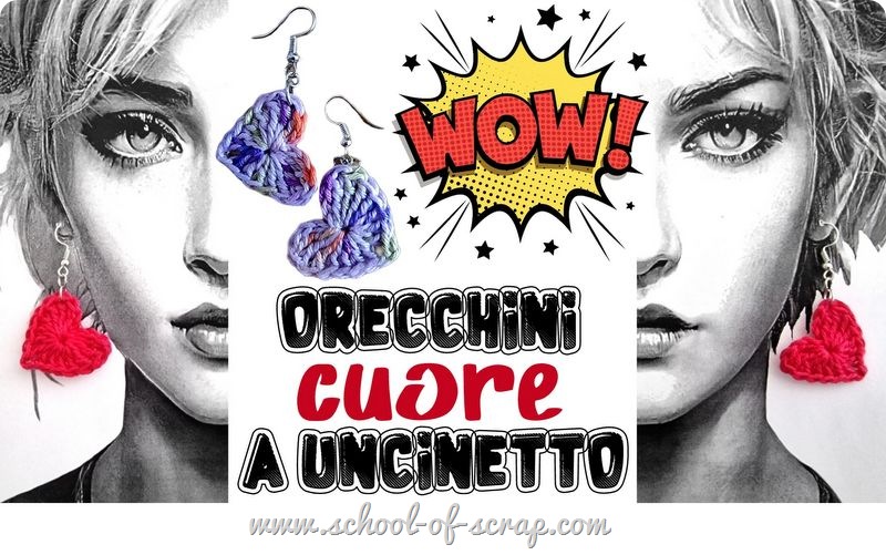tutorial orecchini all'uncinetto con il cuore
