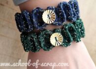 braccialetto a uncinetto a onde tridimensionali