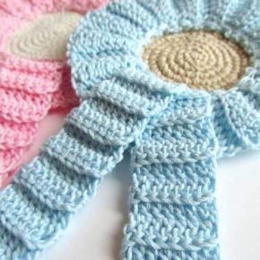 Pattern spiegazione per realizzare la coccarda - fiocco nascita a crochet